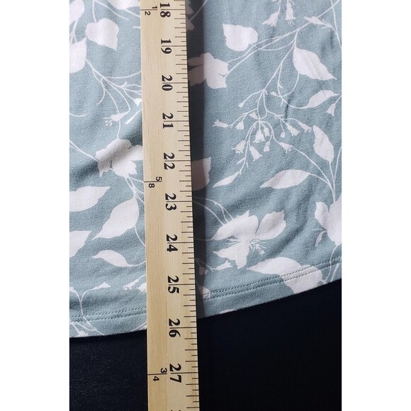 Daniel Rainn Blouse Top L Green White Floral Boho Tassel Tie Dainty Feminine - Picture 10 of 10